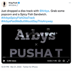 Arby's Ignites the Fish Wars with Rapper Pusha T's Fish Diss - Arby's (Inspire Brands) with MSL, Fallon, Inspire Media Engine