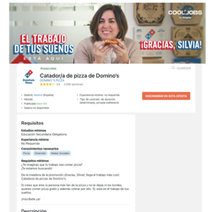 LOOKING FOR A PIZZA TASTER AT DOMINO'S – THANKS, SILVIA - DOMINO'S PIZZA with HAVAS PR - SPAIN