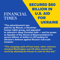 “Operation Reagan”: Securing $60 Billion Ukraine Aid Package - Razom for Ukraine with PLUS Communications