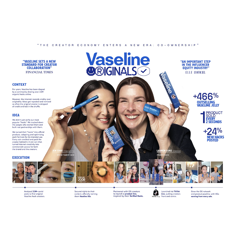 Vaseline Originals  - Vaseline  with Lead Agency: Ogilvy Singapore. Edelman UK, RADA, Acommerce, PinPung,Catch Release, Double Y, Chameleon, Pop & Strange, Neon Sound 